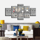 Loskii Spray Oil Paintings Canvas Five Combination Decorative Paintings Christmas Decor Wall Art For Home Decoration