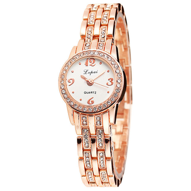LVPAI XR1671-1 Diamond Dress Ladies Wrist Watch Full Steel Elegant Design Quartz Watch