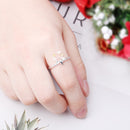 Elegant Deer Head Ring Adjustable Sliver Ring For Christmas Zinc Alloy Women Ring