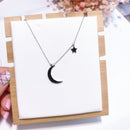 Elegant Pendant Necklace Moon Star Asymmetric Chain Charm Necklace Ethnic Jewelry for Women