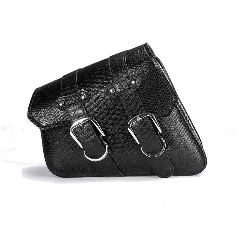 Left/Right PU Leather Motorcycle Saddlebags Luggage Saddle Pannier Bag Black Universal