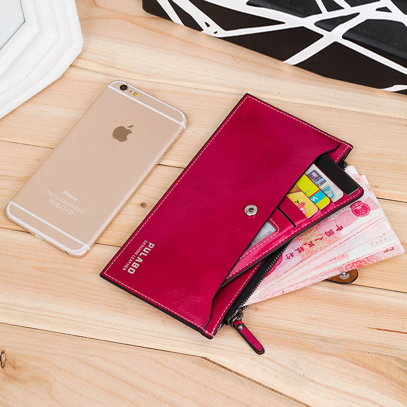 New Fashion Women High Quality PU Leather Long Wallet Zipper Handbag Card Holder Coin Purse