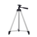 Silver 1.3m 3 Sections Adjustable Aluminum Alloy Tripod Phone Holder With Phone Clip For iPhone Samsung Huawei Xiaomi