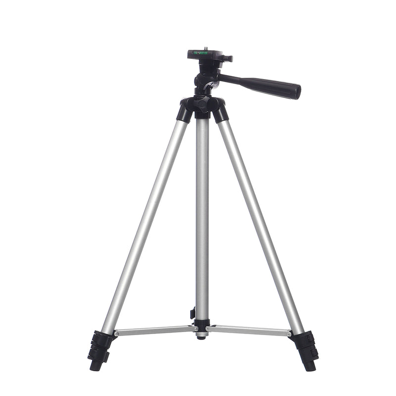 Silver 1.3m 3 Sections Adjustable Aluminum Alloy Tripod Phone Holder With Phone Clip For iPhone Samsung Huawei Xiaomi