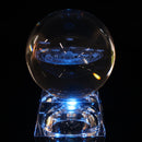 60mm Solar System Metal Square Base Crystal Engraving Ball Decorations