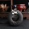 Vintage Lotus Ebony Wood Necklace Hallow Round Shape Necklace Long-Style Sweater Necklace For Women