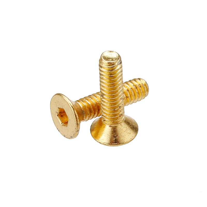 Suleve M2.5AH2 50Pcs Titanium Plated M2.5 Hex Socket Flat Head Countersunk Screws Alloy Steel 12.9 Grade Screw Bolt 5-12mm