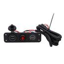 5V 4.2A 22W LED Colorful Volt Meterr Dual Usb Charger Waterproof Switch Panel Marine Car Boat Motorcyc