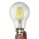 Dimmable B22 A60 6W Pure White Warm White COB Filament Edison Retro Light Lamp Bulb AC220V