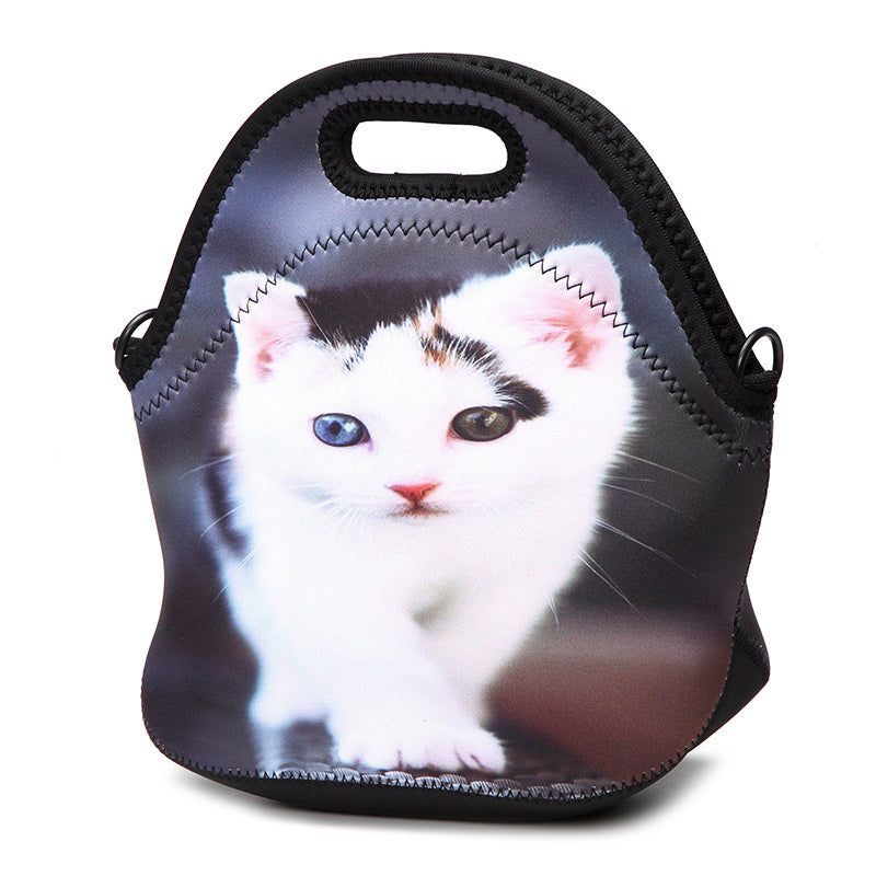 Stretchy Neoprene Insulated Lunch Bag Tote Reusable Bento Container Organizer With Shoulder Girdle
