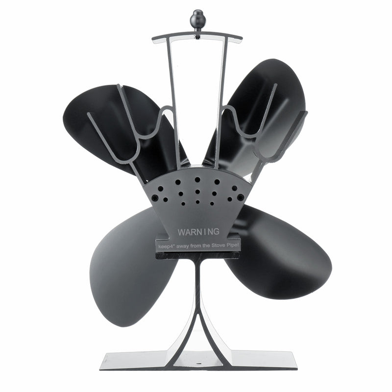 4 Blades Aluminum Fireplace Fan 1100rpm Quiet Heat Powered Stove Fan Wood Burning Eco-Friendly Efficient Heat Distribution