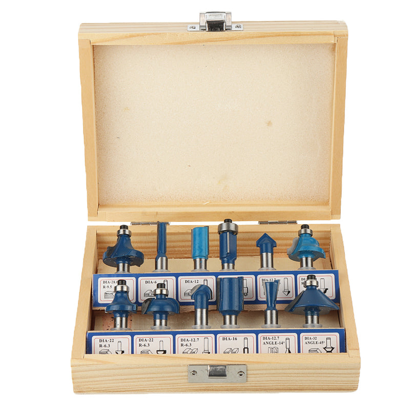 12Pcs/Set 8mm Shank Router Bit Woodworking Trimming Cutting Milling Cutter