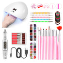 45W USB UV LED Nail Lamp Sets Nail Stick Grinder Drill Grinding Polishing Machine Manicure File Tools Kits