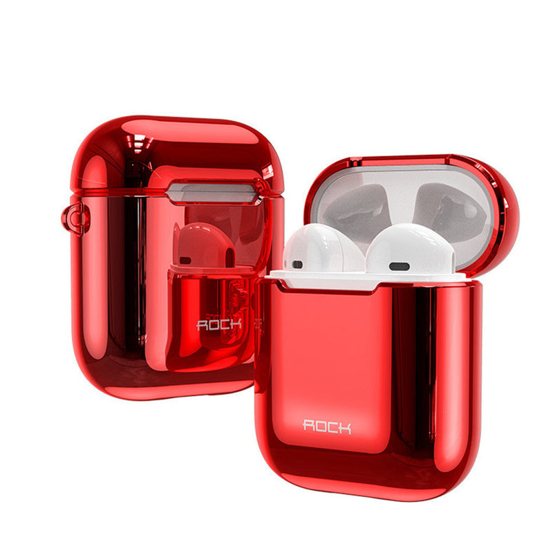 Rock Plating Dust-proof Earphone Protective Case With Anti-lost Hook For Apple AirPods 2017 / Apple AirPods 2019