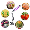 18W USB Timer LED Grow Light Dimmable Double Head Plant Lamp Red:Blue 2:1 for Plants Greenhouse DC5V