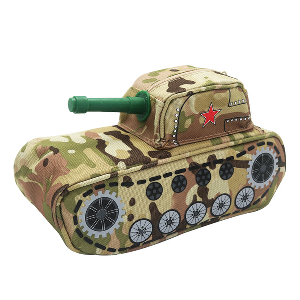 Large Capacity Creative Camouflage Tank Shape Stationery Organizer Zipper Pen Pencil Bag Anti-theft Pencil Case Gifts School Students Supplies