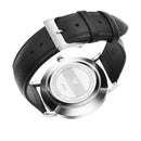TOMORO TM0818 Fashion Leather Strap Large Dial Blue Pointer Ultra-thin Men Watch Quartz Watch