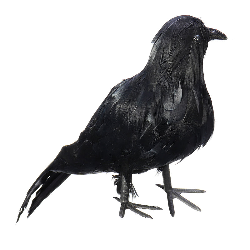 Raven Halloween Party Crow Bird Decorations Prop Stuffed Feather Blackbird Decor