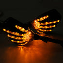 Motorcycle Turn Signal Indicator Light Skeleton Rearview 8mm Mirrors