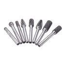 Drillpro 8Pcs 6mm Shank Tungsten Steel Rotary File Set Grinding Head Rasp Burrs Abrasive Tool