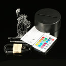 3D New York City Statue of Liberty Touch Remote 7 Color Changing LED Table Night Lamp Light Gift