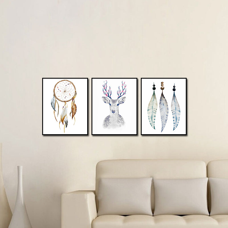 Miico Hand Painted Three Combination Decorative Paintings Simple Style Oil Painting Wall Art For Home Decoration