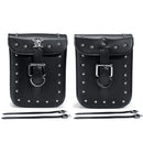 Universal Motorcycle Rivet Luggage Side Saddlebags Tool Bag For Harley Honda Black