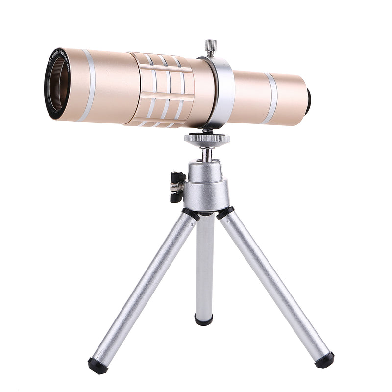 18X HD Zoom Monocular Waterproof Camping Metal Telescope Night Vision With Phone Holder