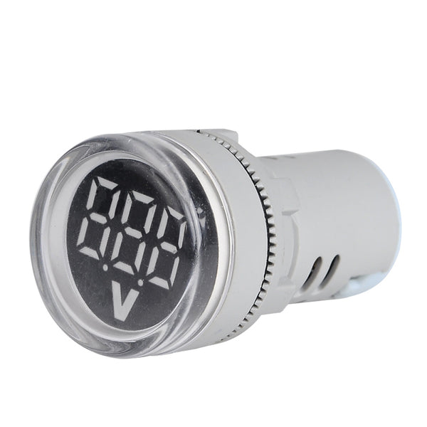5pcs White ST16VD 22mm Hole Size 6-100 VDC Digital Voltmeter Round Voltage Detector Tester Mini LED Voltage Indicator Signal Light Monitor
