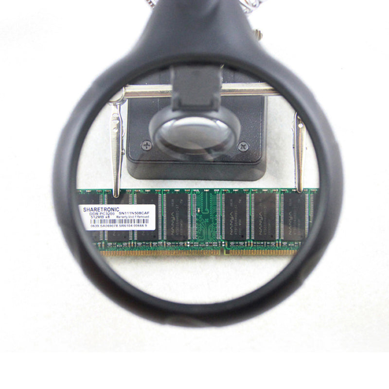 5LED Light Desk Lamp Magnifier Desktop Magnifying Glass Adjustable Support Clamp