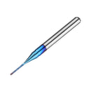 Drillpro 10pcs 0.5-1.0mm Blue NACO Coated PCB Bits Carbide Engraving Milling Cutter For CNC Tool Rotary Burrs