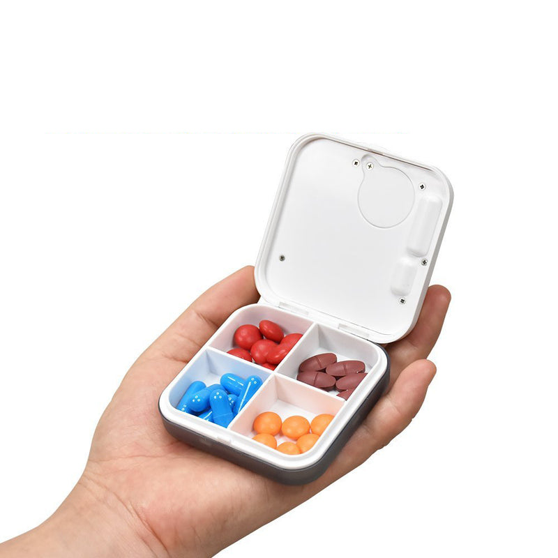 Loskii CR-210 Electronic Timing Medication Organizer Mini Portable Daily Vitamin Pill Case with Dig