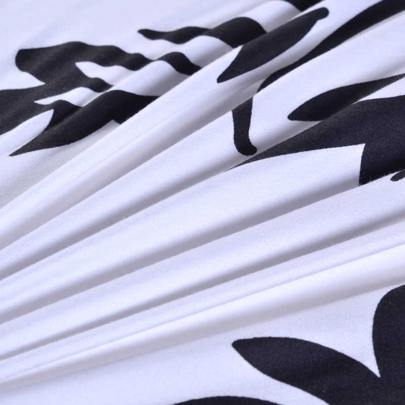 3 PCS Bedding Sets Black And White Printing Quilt Cover Pillowcase For Queen Size