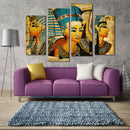 Miico Hand Painted Four Combination Decorative Paintings Ancient Egyptian Murals Wall Art For Home Decoration