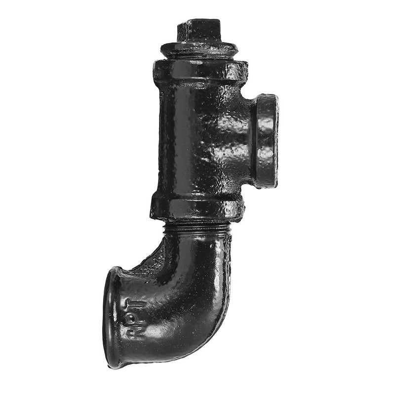 Urban Industrial Style Iron Water Pipe Effect Wooden Wall Shelf Coat Hooks Rack