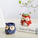 Porcelain Animal Vase Series Mini Pots Ornaments Cute Owl Multi-flower Pots Suit Exquisite Small Home Decor