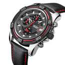 MEGIR 2023 Men Watch Luxury Leather Strap Chronograph Casual Male Quartz Wrist Watch