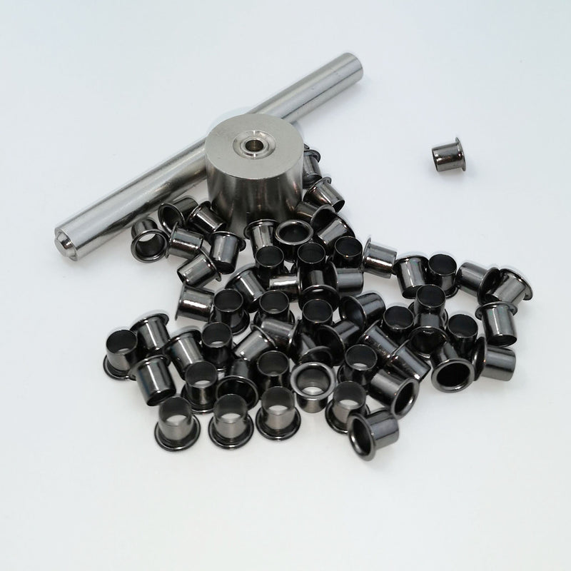 60pcs 1.5-2mm K Sheath Eye Rivet Scabbard  Rivets Clips Stomata With Installation Tool