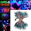 50pcs DC 5V WS2811 RGB Full Color 12mm Pixels Digital Addressable LED String Light IP68