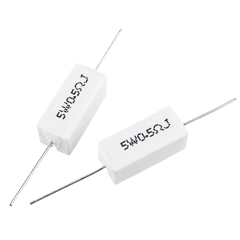 50pcs BPR56 5W 0.5R 0.5 Ohm 5w Non-inductive Ceramic Cement Resistor Wirewound Resistance