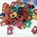 27x20mm Mixed 2 Holes Cartoon European Sewing Machine Style Wood Sewing Buttons Scrapbooking