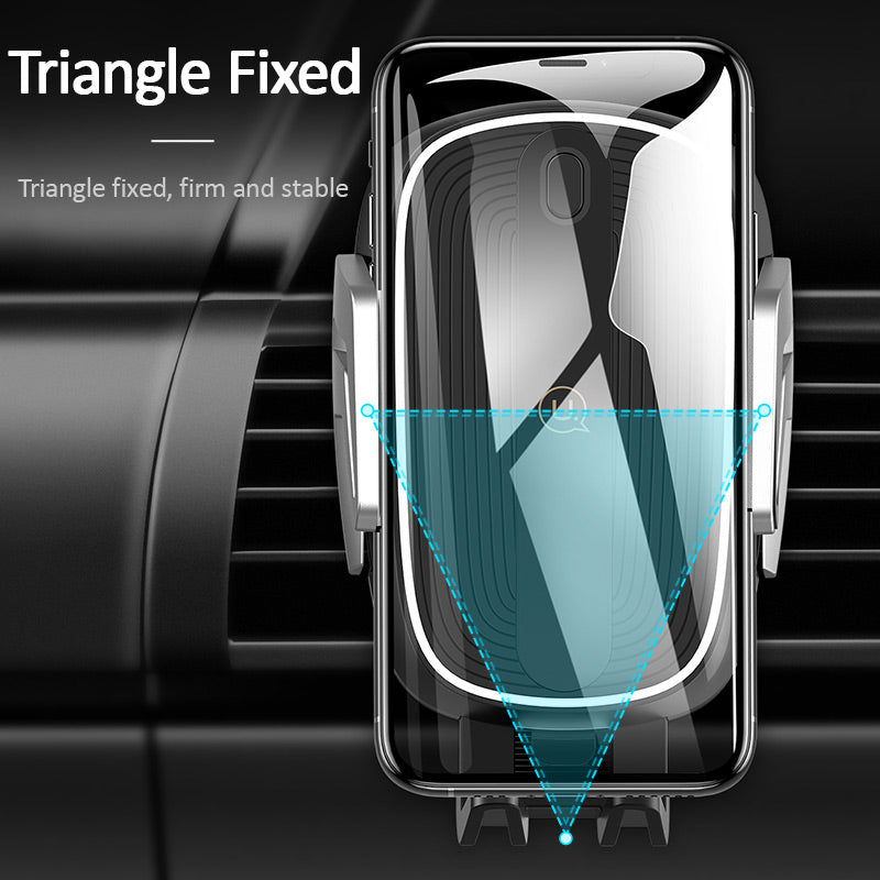 USAMS 10W Wireless Charger Infrared Smart Sensor Air Vent Dashboard Car Phone Holder Car Mount for 4.5-6.0 Inch Smart Phone for iPhone 11