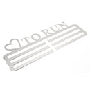'LOVE TO RUN' Medal Hanger Display Holder Brushed Stainless Steel Wire 36 Medals Hanger 32cm Triple Bar