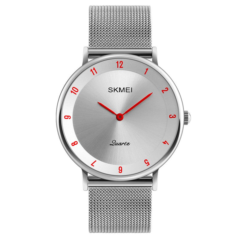 SKMEI 1264 Casual Style Ultra Thin Men Watch Stainless Steel Wristband Quartz Movement Watch