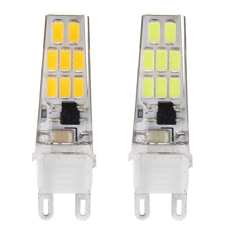 10X G9 3W SMD5733 12LEDs Warm White Pure White Silicone Crystal Light Bulb AC220V