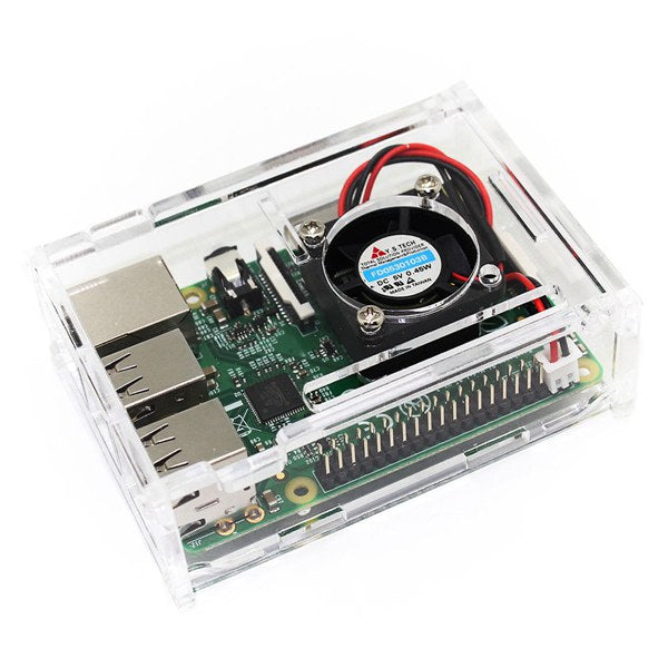 Acrylic Case with Cooling Fan for Raspberry Pi Model B+