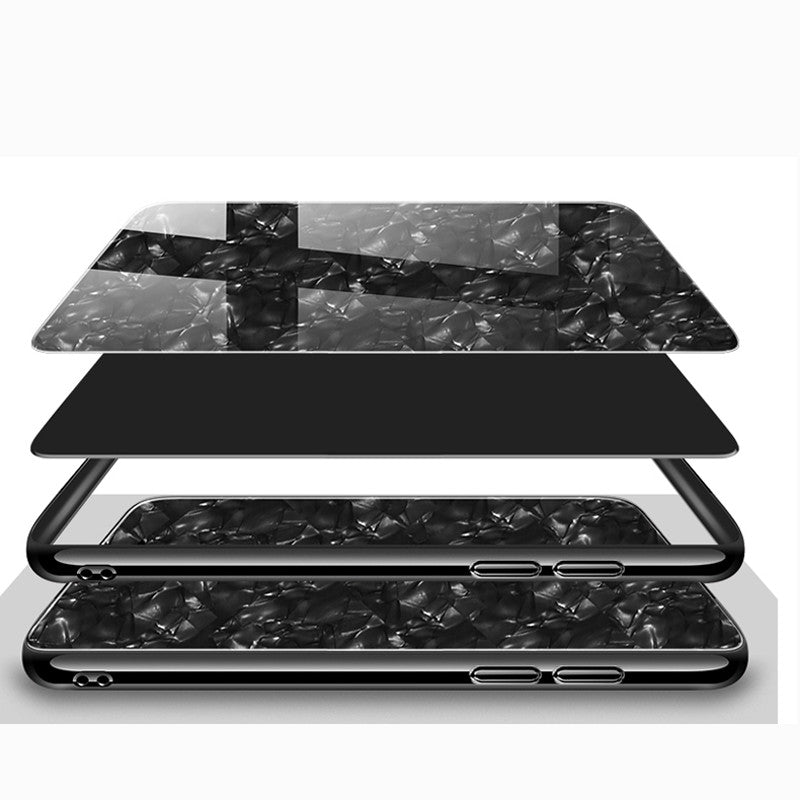 Bakeey Shell Bling Glossy Tempered Glass Soft Edge Protective Case for Xiaomi Redmi Note 7 / Redmi Note 7 PRO