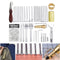 45Pcs Leather Craft DIY Work Handmade Stitching Carving Engraving Woking Tool
