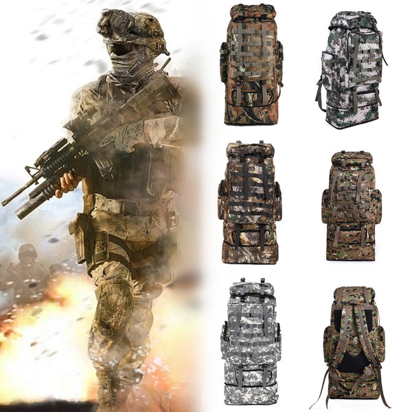 92L Waterproof Tactical Bag Camouflage Backpack Outdoor Traveling Camping Hiking Trekking Rucksack