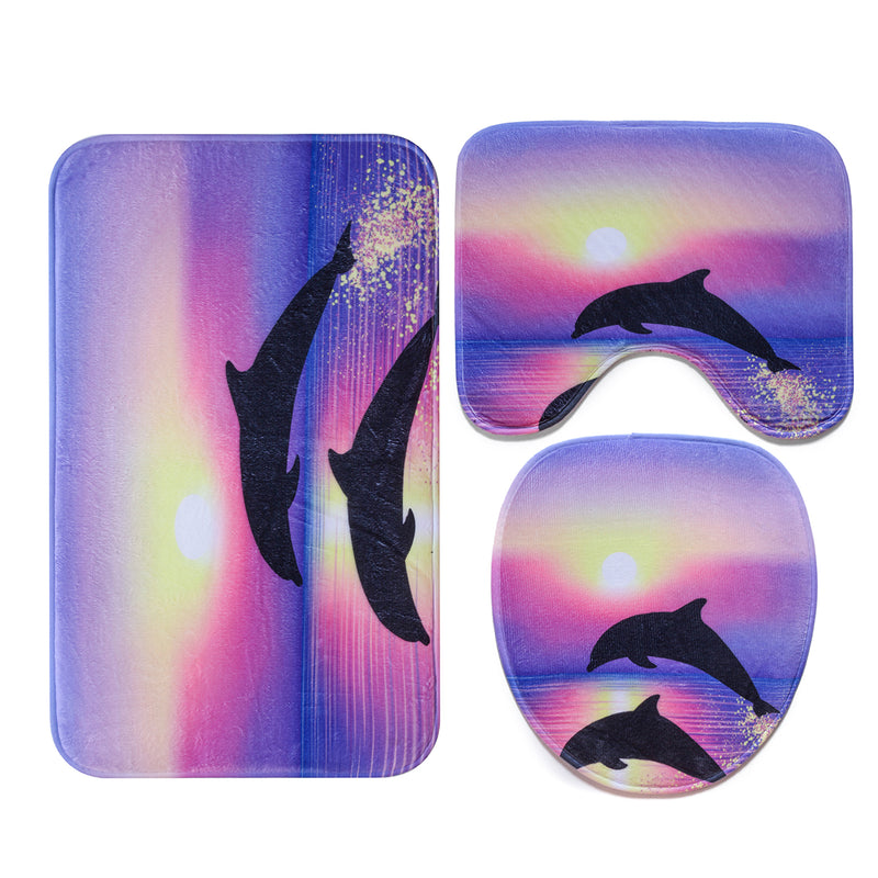 180 x180cm Dolphin Ocean With 12 Hooks Bathroom Shower Waterproof Curtains